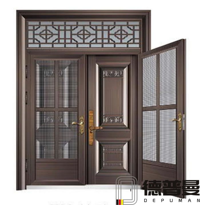 玻璃鋅合金平開復合門